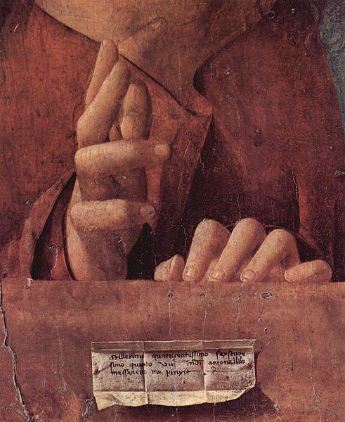 Antonello da Messina Salvator mundi, Detail Norge oil painting art